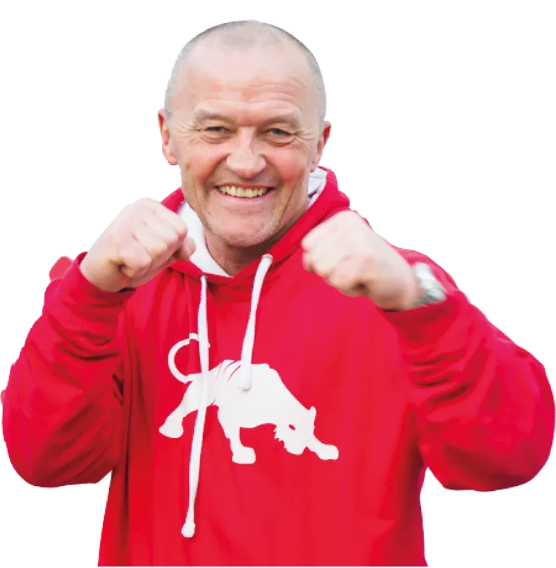 Jürgen Hauser in Boxhaltung